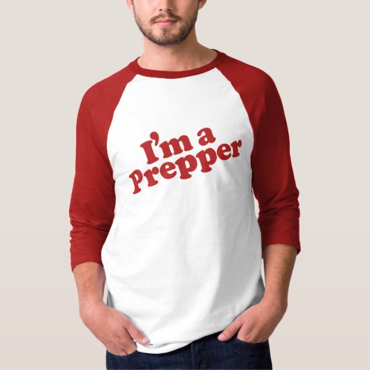 Ik ben een T-shirt van Prepper-Mannen (Lange Mouw) (Voorkant)