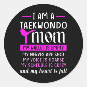 Ik ben een Taekwondo moeder van een Taekwondo vech Ronde Sticker