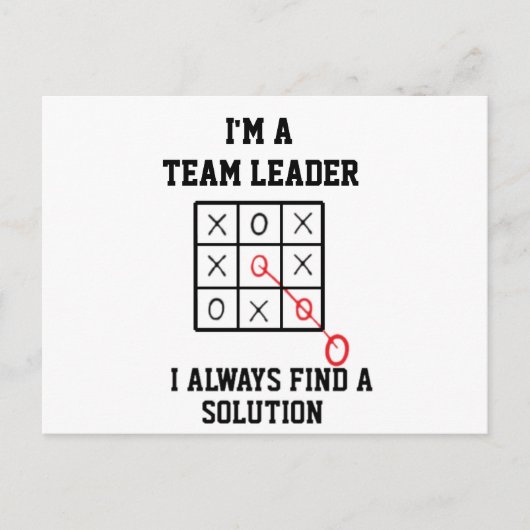 Ik ben een teamleider, ik vind altijd een oplossin briefkaart (Voorkant)