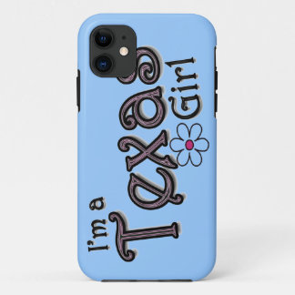 Ik ben een Texas Girl, Flower, Blue iPhone Hoesje