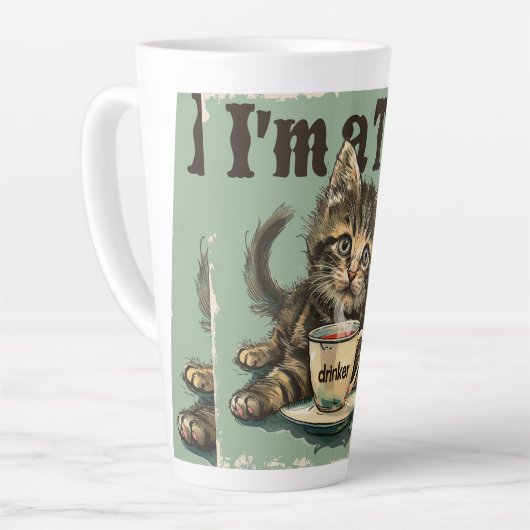 Ik ben een thee drinker digitale kunst latte mok (Linkerhoek)