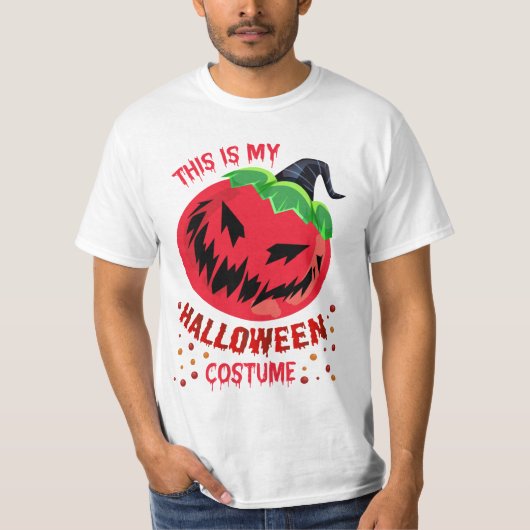 Ik ben een tomatenkostuum Halloween Fruit Red, Fun T-shirt (Voorkant)