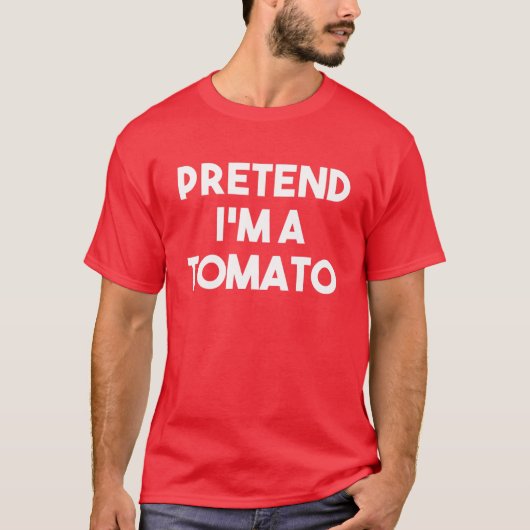 Ik ben een Tomato Costume Lazy Funny Halloween T-shirt (Voorkant)
