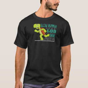 Ik ben een trage Lieve God, iemand achter me om te T-shirt