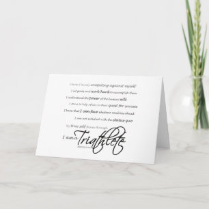 Ik ben een Triathlete - Manuscript Kaart