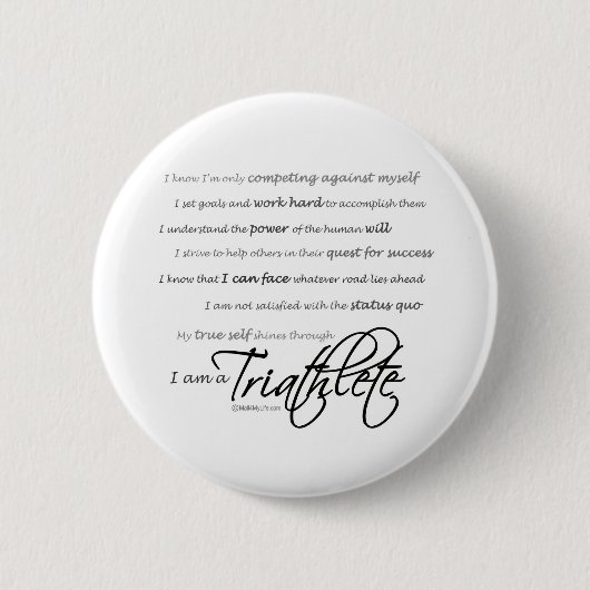 Ik ben een Triatlete - Manuscript Ronde Button 5,7 Cm (Voorkant)