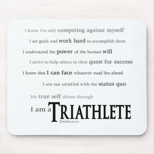 Ik ben een Triatlete Muismat (Voorkant)
