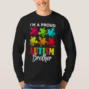 Ik ben een trots Autism Brother Mannen Boys Heart T-shirt