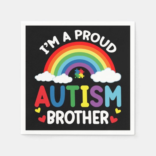 Ik ben een trots autisme Brother Autism Awareness  Servet (Voorkant)