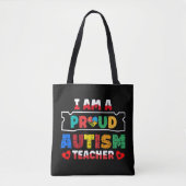 Ik ben een trots autisme leraar autisme tote bag (Voorkant)