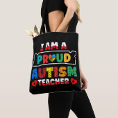 Ik ben een trots autisme leraar autisme tote bag (Dichtbij)