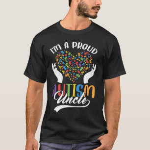Ik ben een trots autisme oom Autism Puzzle Heart A T-shirt