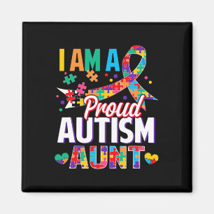 Ik ben een trots autisme tante Autism Awareness Pu Magneet