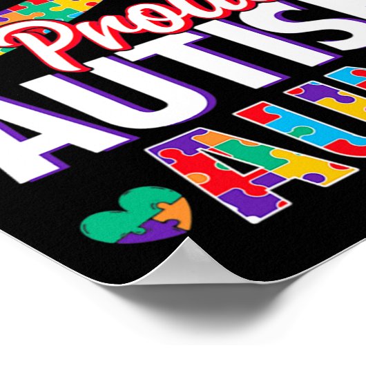 Ik ben een trots autisme tante Autism Awareness Pu Poster (Hoek)