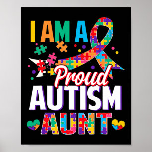 Ik ben een trots autisme tante Autism Awareness Pu Poster