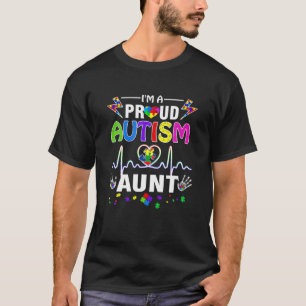 Ik ben een trots autisme tante Women Girls Heart T-shirt