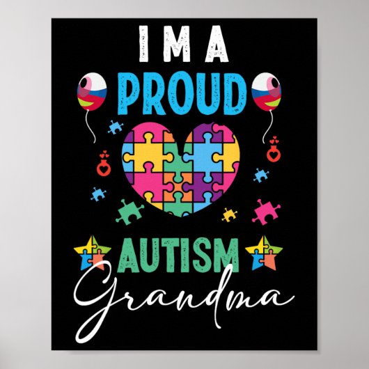 Ik Ben Een Trots Autismoma Grootmoeder Vrouwen Mei Poster (Voorkant)