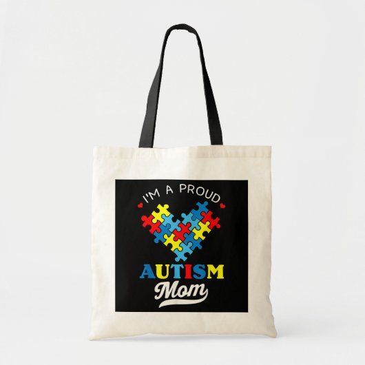 Ik ben een trots Mam Autism Awareness Autistic Hea Tote Bag (Voorkant)