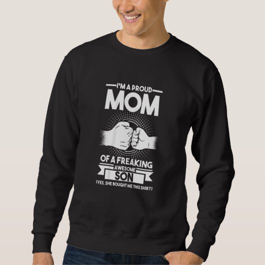 Ik ben een trots moeder van zoon moeder. trui (Voorkant)