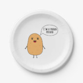 Ik ben een trotse aardappel papieren bordje (Voorkant)