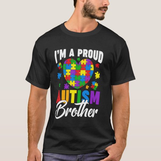 Ik ben een trotse Autisme Broeder Autisme Bewustzi T-shirt (Voorkant)