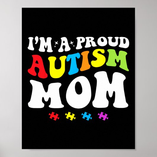 Ik ben een trotse Autisme Moeder - Autisme Bewustz Poster (Voorkant)