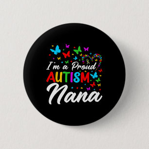 Ik ben een trotse autisme-oma autisme bewustzijn l ronde button 5,7 cm