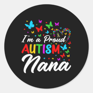 Ik ben een trotse autisme-oma autisme bewustzijn l ronde sticker