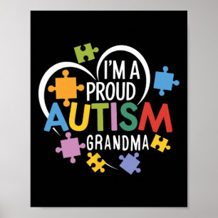 Ik ben een trotse Autisme Oma Bewustzijn Liefde Ha Poster
