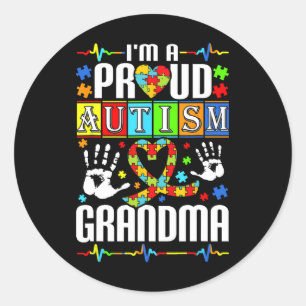 Ik ben een trotse Autisme Oma Support Autisten Aut Ronde Sticker