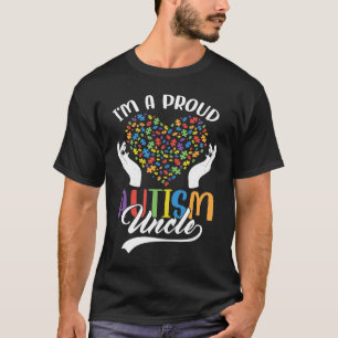 Ik ben een trotse autisme-oom autisme-puzzelhart b t-shirt