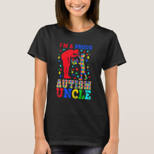 Ik ben een trotse autisme-oom stukjes puzzel autis t-shirt
