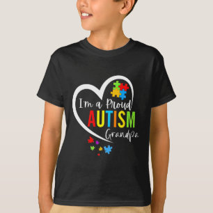 Ik ben een trotse autisme opa hart autisme bewustz t-shirt