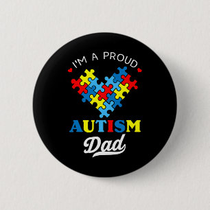 Ik ben een trotse autisme papa autisme bewustzijn ronde button 5,7 cm