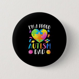 Ik ben een trotse autisme papa autisme bewustzijn ronde button 5,7 cm