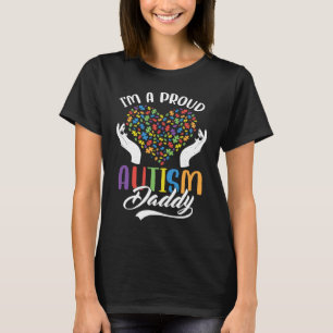 Ik ben een trotse autisme papa autisme puzzel hart t-shirt