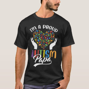 Ik ben een trotse autisme-papa autisme-puzzelhart t-shirt