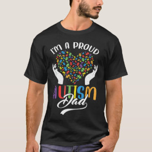 Ik ben een trotse autisme-papa Autisme-puzzelhart  T-shirt