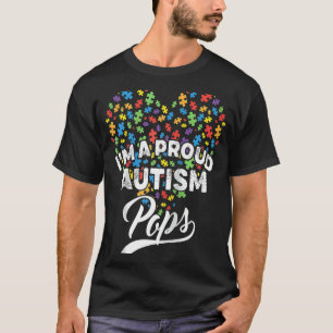 Ik ben een trotse autisme-papa, autisme-puzzelhart t-shirt