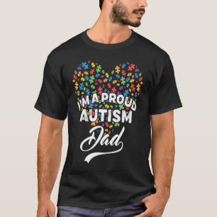 Ik ben een trotse autisme-papa Autisme-puzzelhart T-shirt