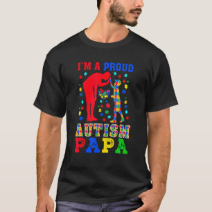 Ik ben een trotse autisme papa trotse stukken puzz t-shirt