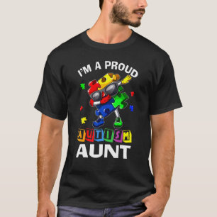 Ik ben een trotse autisme tante Autisme bewustzijn T-shirt