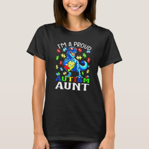 Ik ben een trotse autisme tante dinosaurus t-shirt