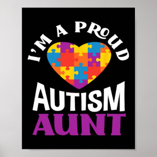 Ik ben een trotse autisme tante puzzel hart autism poster