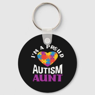 Ik ben een trotse autisme tante puzzel hart autism sleutelhanger