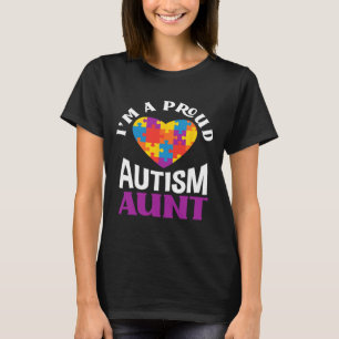 Ik ben een trotse autisme tante puzzel hart autism t-shirt