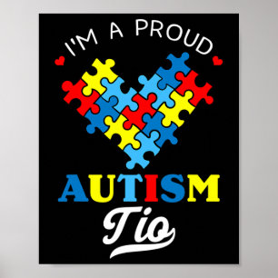Ik ben een trotse autisme-tio Autisme bewustzijn o Poster