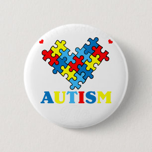 Ik ben een trotse autisme-tio Autisme bewustzijn o Ronde Button 5,7 Cm