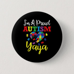 Ik ben een trotse Autisme Yaya Moeder Autisme Awar Ronde Button 5,7 Cm
