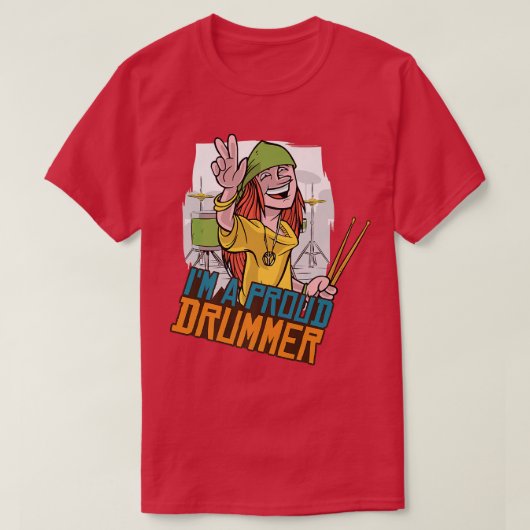Ik ben een trotse drummer - sla de drums aan - ret t-shirt (Design voorkant)